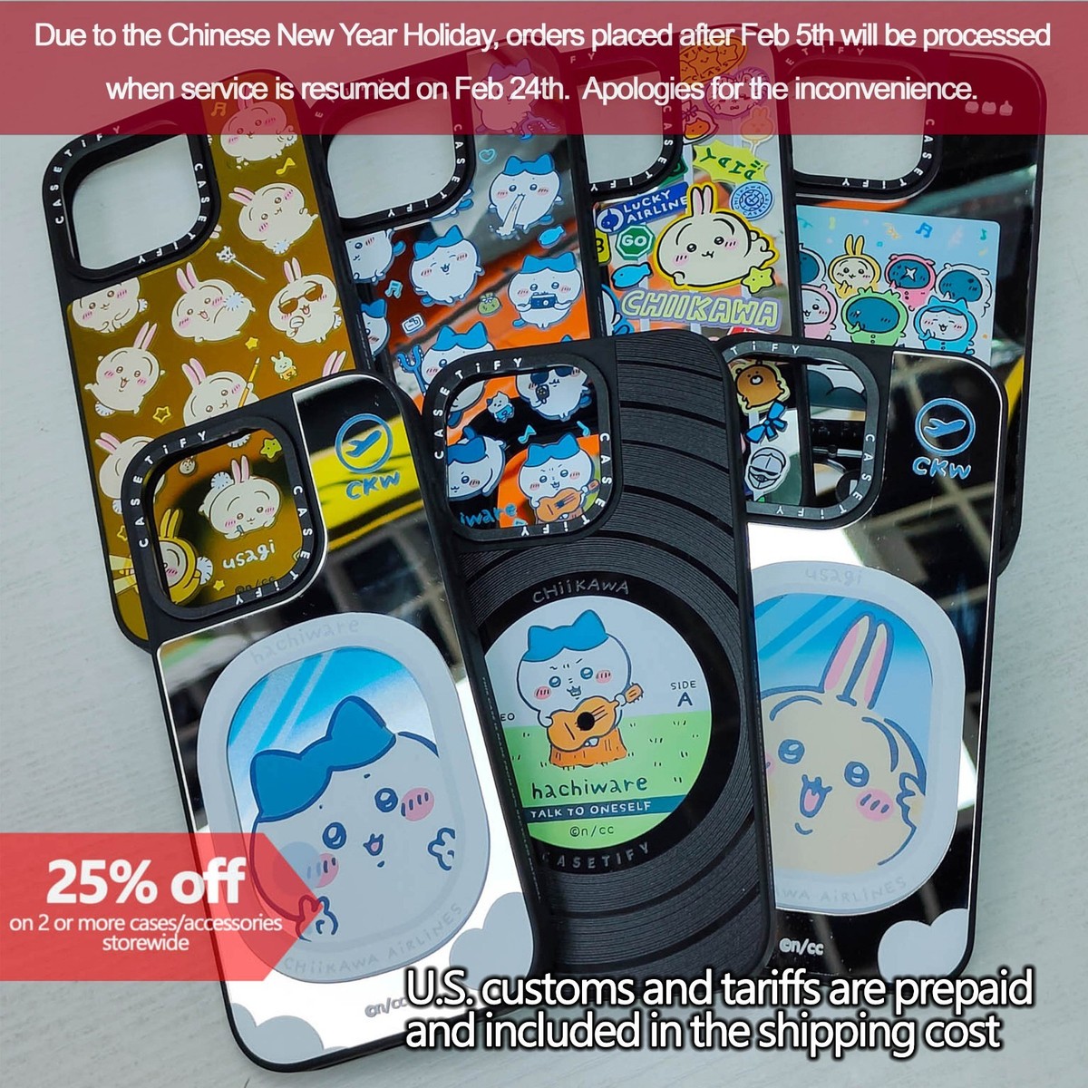 Chiikawa Casetify Mirror Case for iPhone 13-17 optional MagSafe