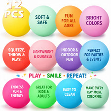 12Pcs Squishies Stress Ball Toys Stress Ball Fidget Toys Relief Sensory Squeeze