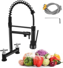 Kitchen Taps Mixer, Sink Mixer Taps 2 Hole Dual Lever