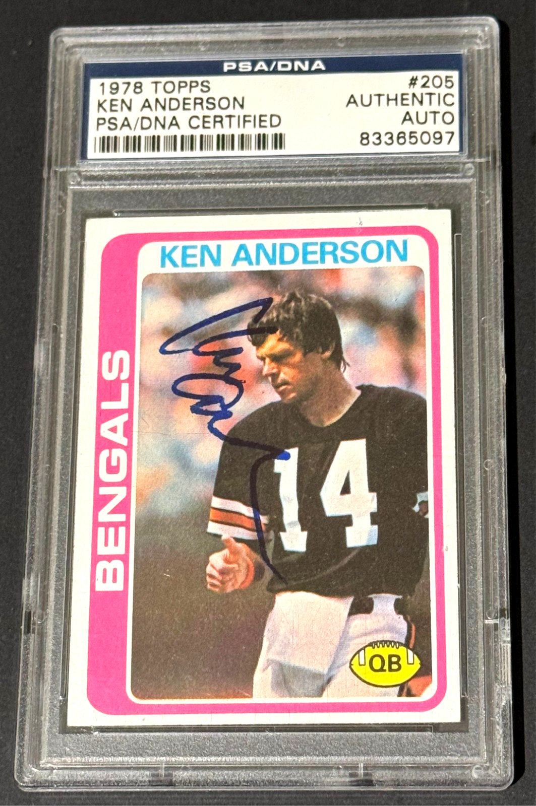 1979 Topps Football #115 Ken Anderson Cincinnati Bengals Signed PSA/DNA Auto view 3
