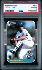 1987 DONRUSS #502 DAVID CONE ROOKIE RC PSA 8