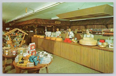 Frankenmuth Cheese Haus Frankenmuth MI Postcard Swiss Cheese Interior View