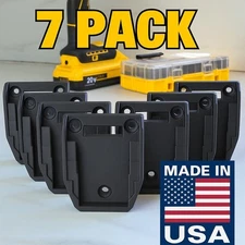 7 Pack DeWALT Battery Mounts 20V/60V  Wall Holders Hangers – Made in USA Black