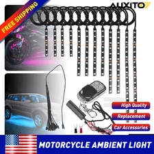 Motorcycle ATV UTV RGB Neon LED Under Glow Neon Light Strip Kit Atmosphere Light