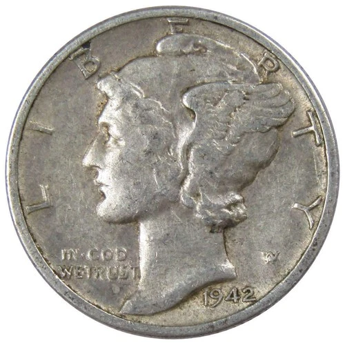 1942 D Mercury Dime XF EF Extremely Fine 90% Silver 10c US Coin Collectible