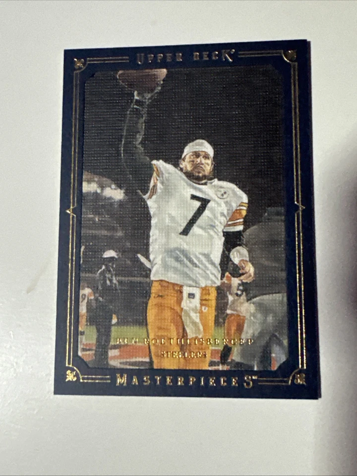 2008 Upper Deck Masterpieces Ben Roethlisberger Blue Framed /150 #7 Steelers SP - Image 3 of 4