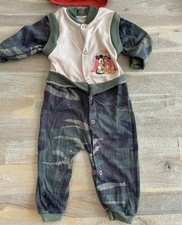 Vintage 1980  s Disney Mickey Mouse Pluto Baby Camo PJ  s Pajamas Body Suit