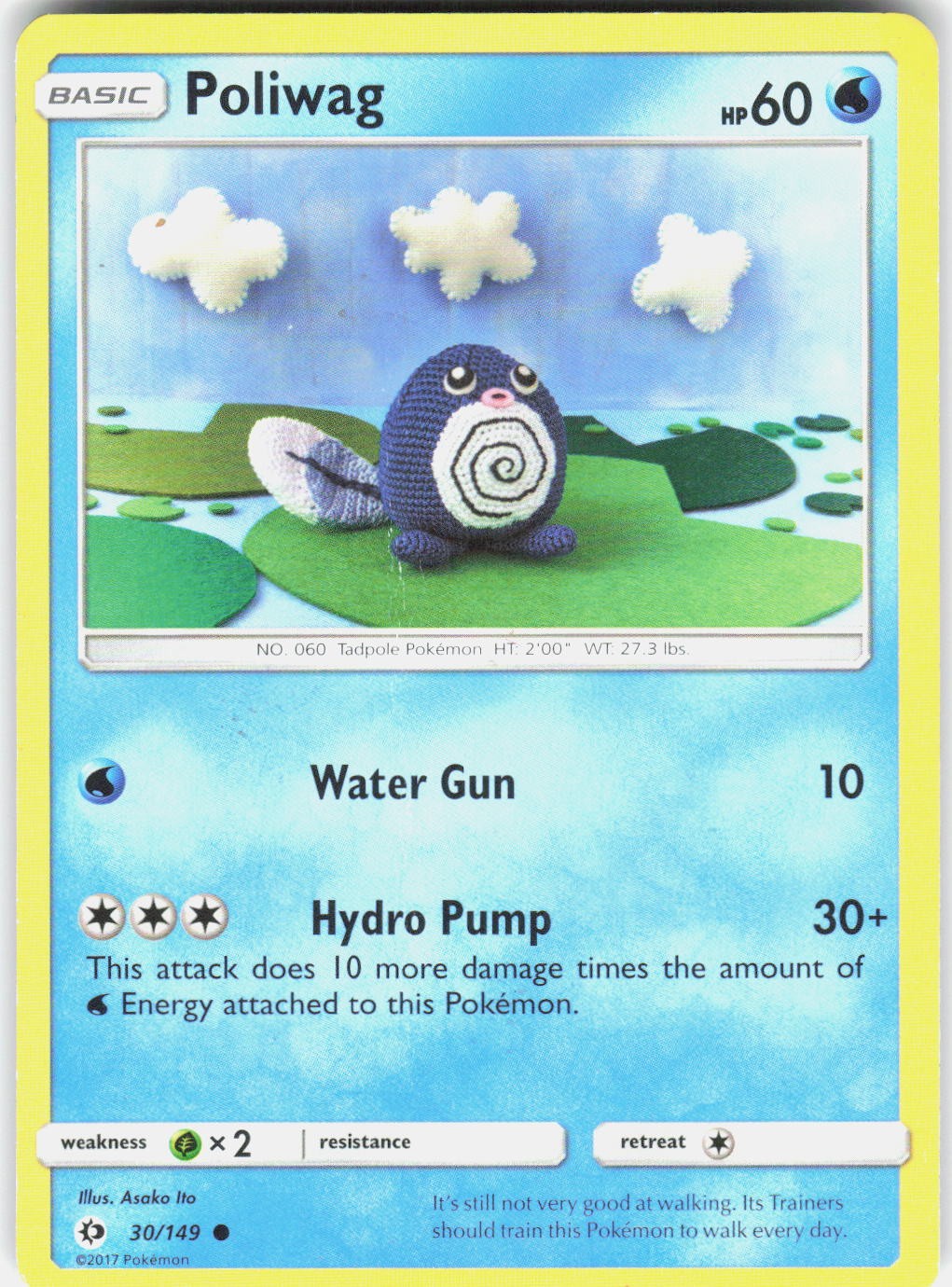 Poliwag 30/149 Common SM Base Set Pokemon Lightly Played