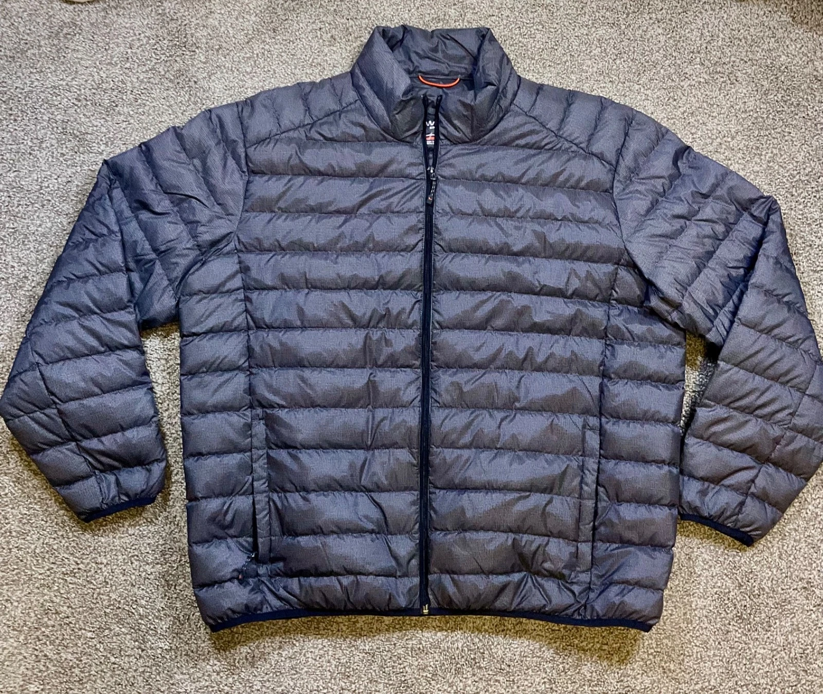 Hawke & Co Mens Packable Duck Down Quilted Puffer Jacket Size XXL 2XL Black Whit