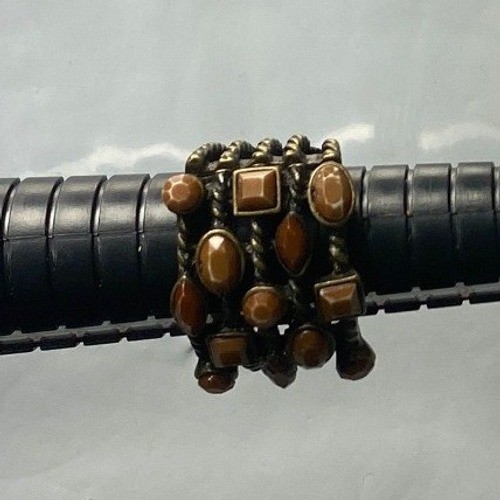 Unique Statement Ring Copper Tone Multi Gemstone … - image 1