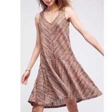 Maeve by Anthropologie Westwater Chevron Knit Sleeveless Fit & Flare Dress M