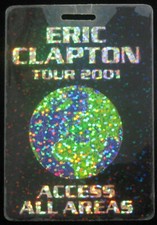 Eric Clapton Scarce #'d Original 2001 Tour Laminate All Access Backstage Pass