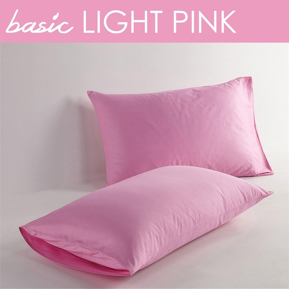 100 Cotton 400 Thread Count Solid Color Standard Queen Pillowcases