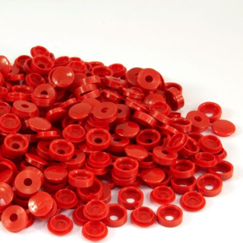 20 COLOUR SMALL PLASTIC HINGED SCREW FOLD OVER COVER CAPS 6g/8g Gauge M3.5 & M4 - Picture 7 of 81