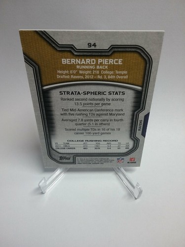 Bernard Pierce Ravens 2012 Topps Strata radiocontrol #94 71/150 - Imagen 3 de 4