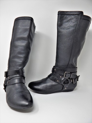 gianni bini black pebble soft leather pull-on harness riding