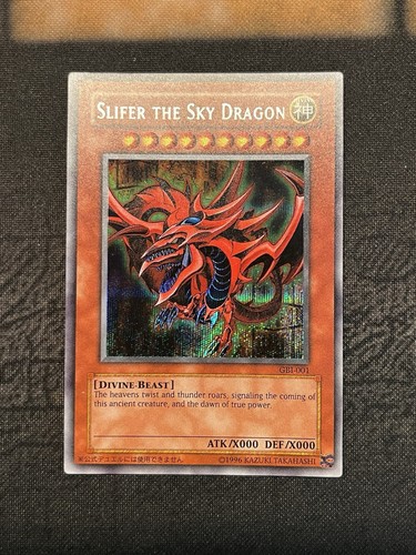 Yu-Gi-Oh! ORIGINAL 1996 SLIFER THE SKY DRAGON GB1-001 GBI-001 Secret Rare MINTY