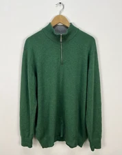 Hawick Knitwear Scotland 100% Lambswool Sweater 1/4 Zip Pullover Men Size XL