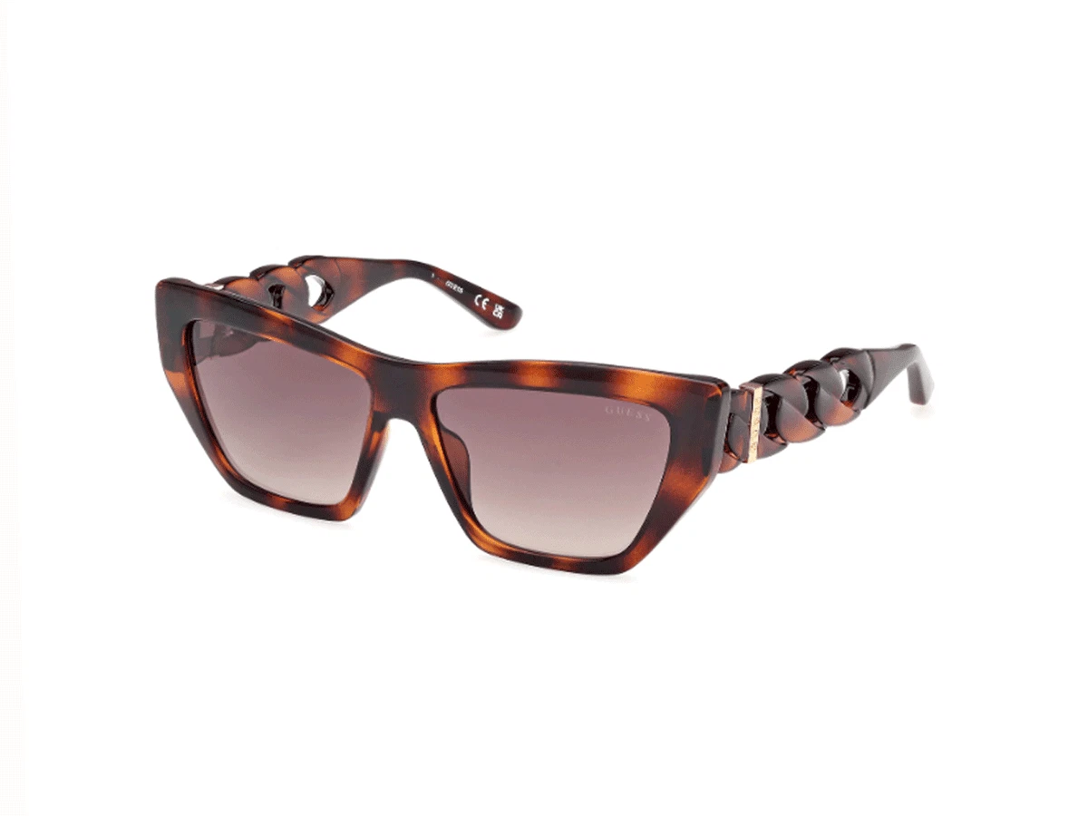 Lunettes De Soleil Guess Pour Homme - Monture Marron Plastique Avvolgente - Occasion