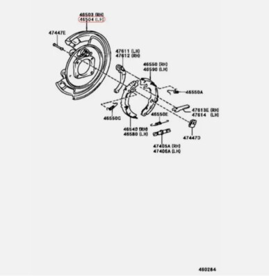 【a】 Toyota Corolla Celica Matrix OEM Parking Brake Plate Subassembly