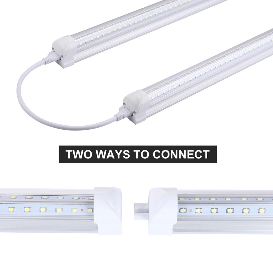 12Pack 8' Led Shop Light Fixture 72W 8FT Integrated Led Tube Light Bulbs 6000K - Image 4 of 4