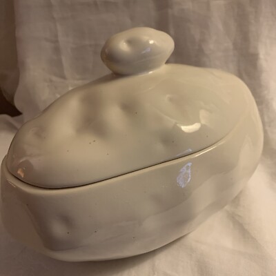 Ceramic Potato Shaped Serving Dish Bowl Casserole Vintage Covered Atlantic mold