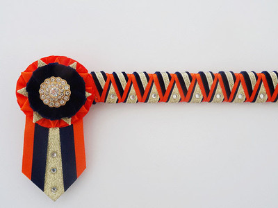 Orange Marineblau und Gold Supreme Eckstein Stirnband - £27,99