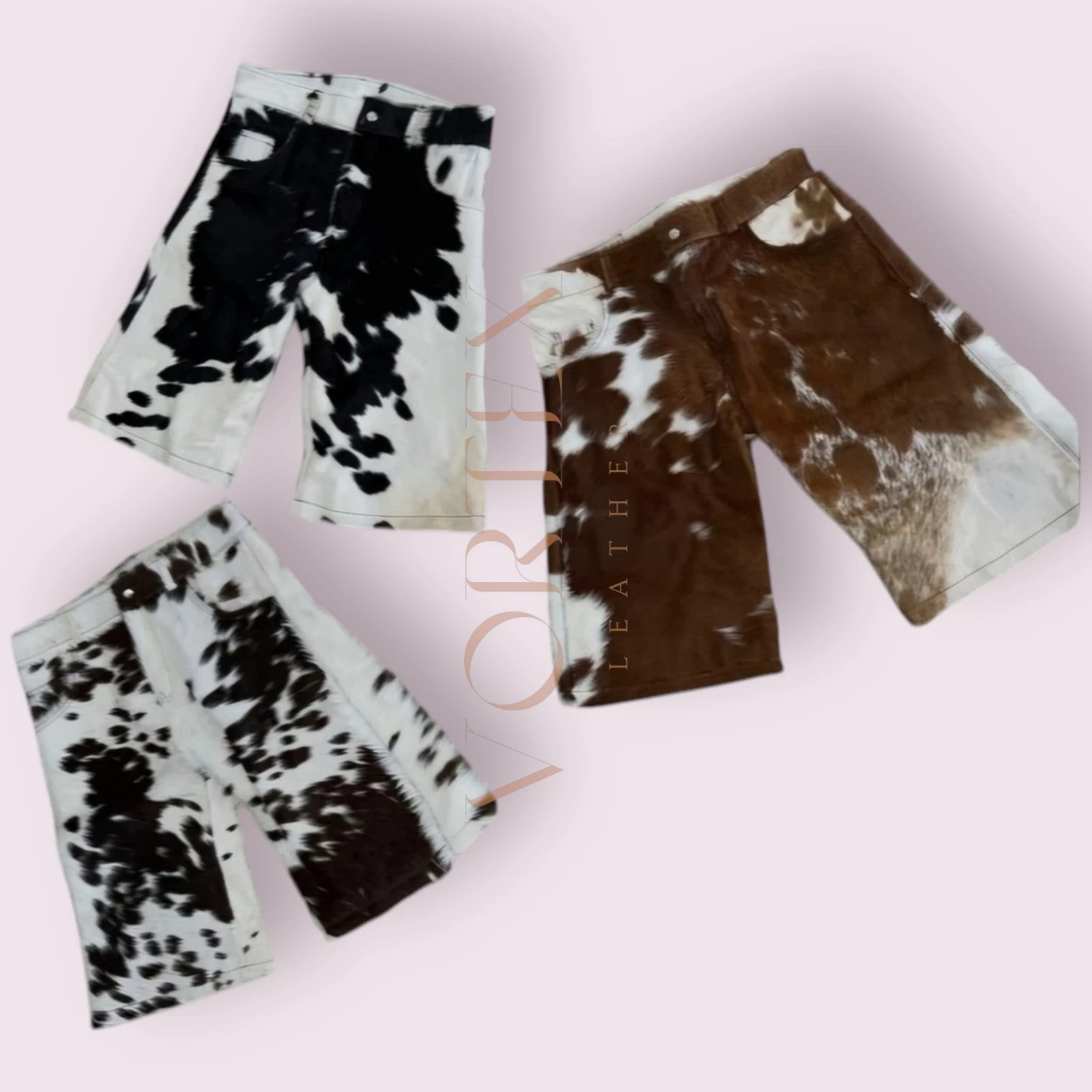 PUMA Pantaloncini corti da uomo in vera pelle di mucca morbida usura causale pantaloni corti 3 in 1