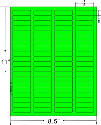 16000 Address Labels Laser Ink Jet 80UP 80 Per Sheet 1.75x0.5 Fluorescent Green