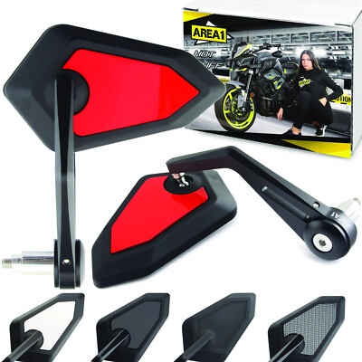 Motorrad Lenkerenden Spiegel Area1 Rückspiegel Set E-geprüft (V06)