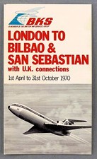 BKS BILBAO & SEBASTIAN AIRLINE TIMETABLE SUMMER 1970 TRIDENT