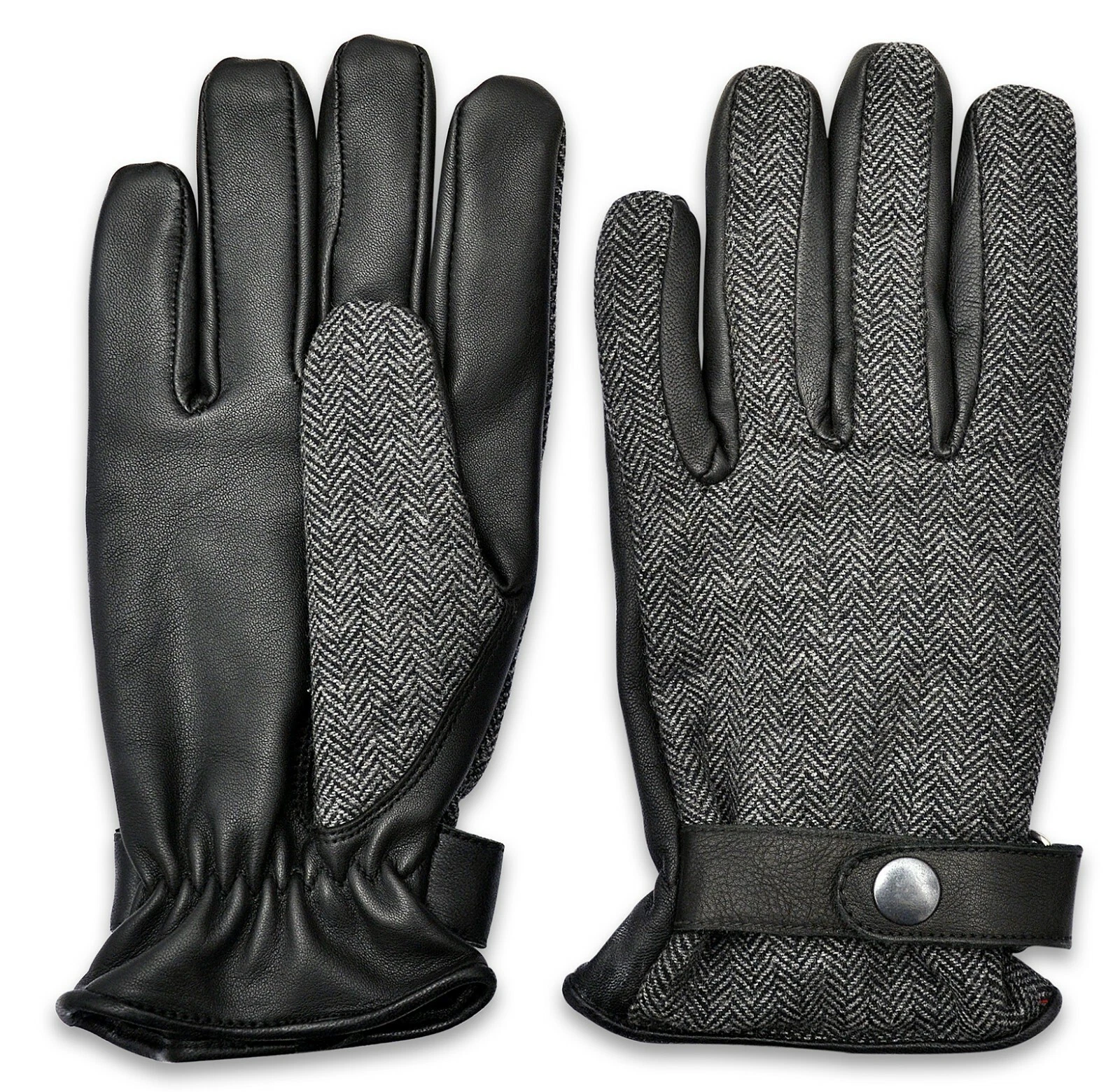 New Men's Fleece Lined Wool & Leather Genuine Winter Gloves Warm Top Quality