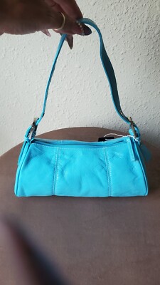 Excellent! Super Cute! Gianini Aqua Blue  Hobo Purse. Adjustable Buckle Strap