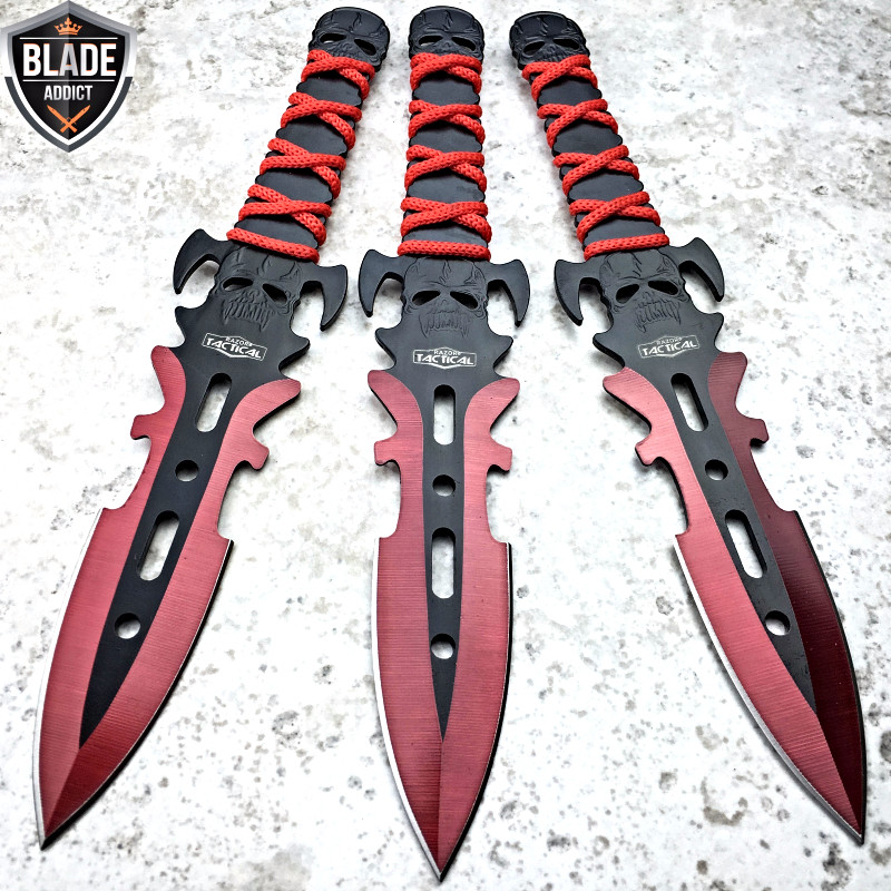 3PC Ninja Tactical Combat Ninjutsu Kunai Fixed Blade