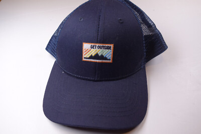 SUN + STONE Get Outside Blue Trucker Snapback Baseball Cap Hat OSFM