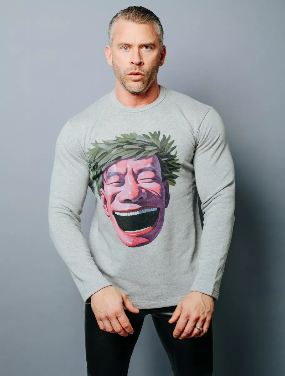 YUE MINJUN x Comme des Gar ons Laughing Caesar Designer Sweatshirt M Gray NWT