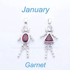 ONE JANUARY Birthstone .925 Silver BIRTHSTONE Baby Child MOTHER CHARM BOY GIRL