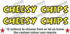 2 x  Cheesy Chips Stickers street food decals van catering trailer (choose size)
