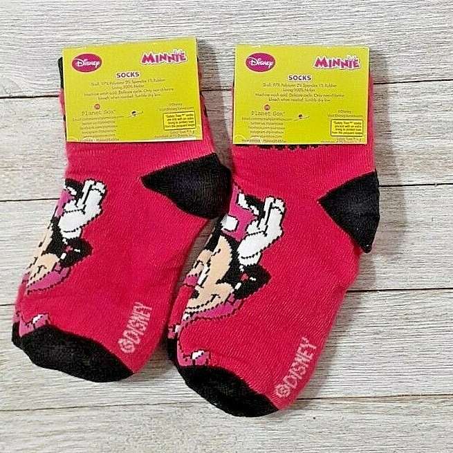 Носки с безопасным носком Disney Minnie Mouse 2 пары для девочек размер 6-7,5  - Изображение 2 из 2