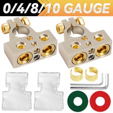 2 Car Battery Universal Terminal Connector Top Post Positive Negative Heavy Duty