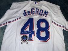Jacob deGrom Signed Texas Rangers Jersey All Star 2x CY 2014 ROY Beckett Auth #2
