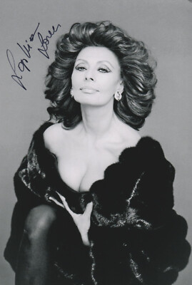 SOPHIA LOREN Original Autogramm signiertes 20x30 Großfoto Top Portrait