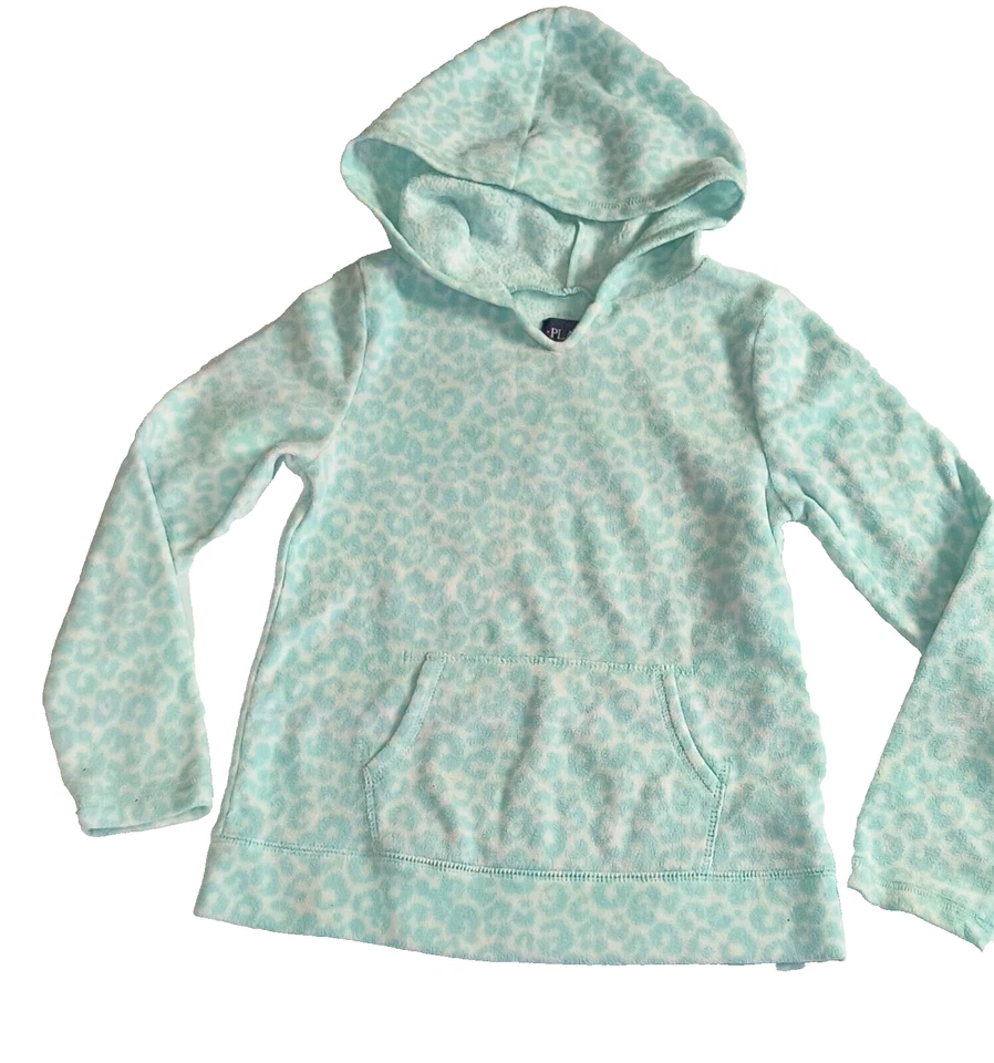 Conjunto de pulôveres com capuz Place Girls listrado multicolorido causal M(7/8) G001 - Imagem 4 de 4