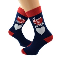 Love is the Bridge Between Two Hearts Design Cotton Rich Unisex Socks X6S242-011