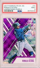 2017 Panini Elite Extra Edition RONALD ACUNA JR Aspirations Purple RC /200 PSA 9
