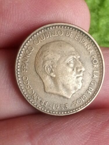 COIN SPAIN 1 PESETA 1953 Espana Kayihan coins -1 - Picture 1 of 2