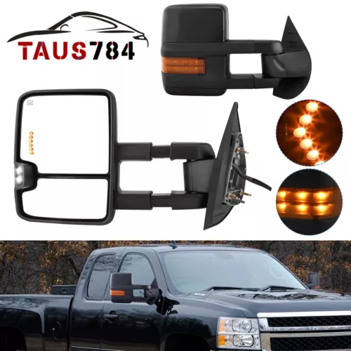 Power Heated Tow Mirrors for 2007-2013 Chevy Silverado Sierra 1500 2500HD 3500HD