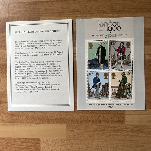 1980 International Stamp Exhibition British Post Office 2nd Mini Sheet