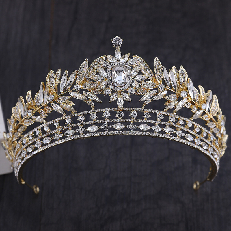 Panache Bridal Elegant Gold and Silver Crystal Tiara The Ferrera Crystal Tiara – Panache Ballet Boutique main image 3