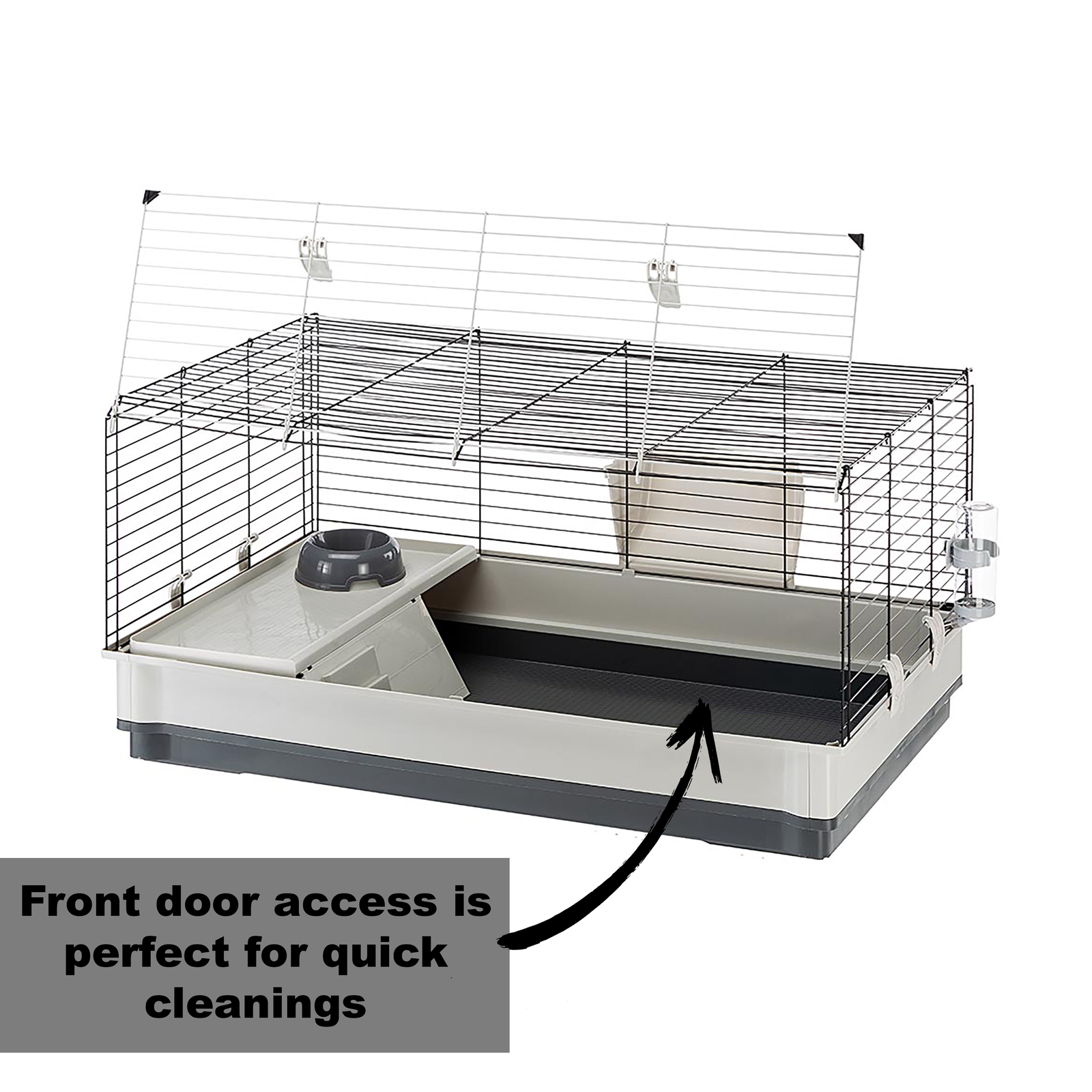 Ferplast Krolik Rabbit Cage 39.4L x 23.6W x 19.7H Inches Gray